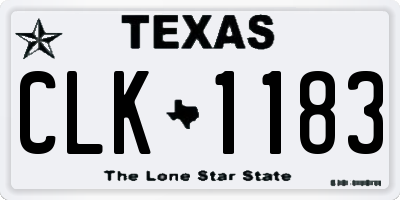 TX license plate CLK1183