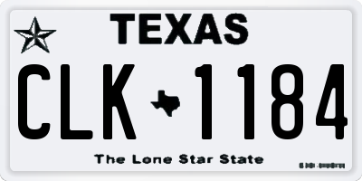 TX license plate CLK1184