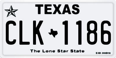TX license plate CLK1186