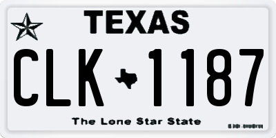 TX license plate CLK1187