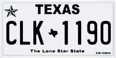 TX license plate CLK1190