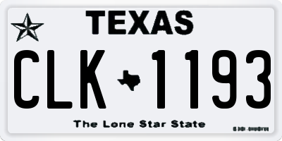 TX license plate CLK1193