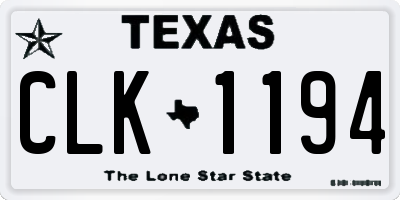 TX license plate CLK1194