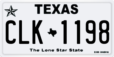 TX license plate CLK1198