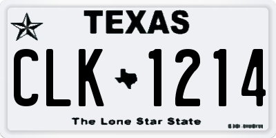 TX license plate CLK1214