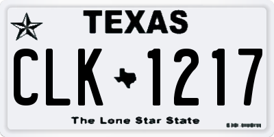 TX license plate CLK1217