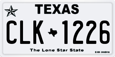TX license plate CLK1226