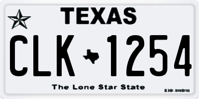 TX license plate CLK1254