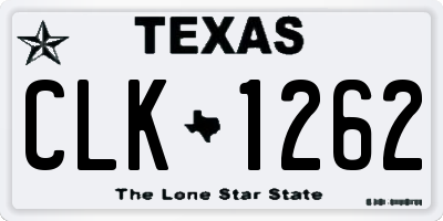 TX license plate CLK1262