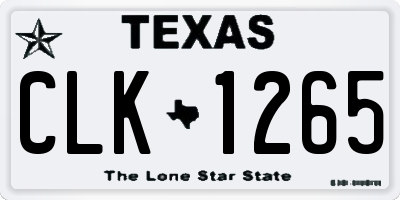 TX license plate CLK1265
