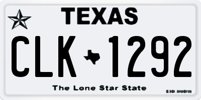 TX license plate CLK1292