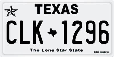 TX license plate CLK1296