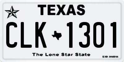 TX license plate CLK1301