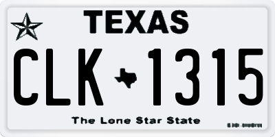 TX license plate CLK1315