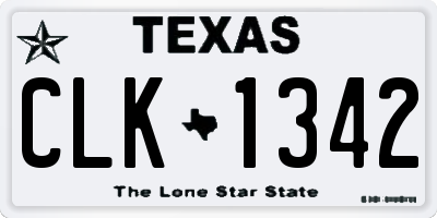 TX license plate CLK1342