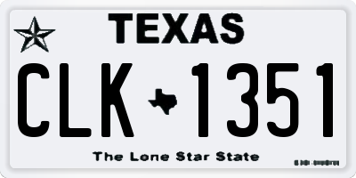 TX license plate CLK1351