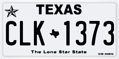 TX license plate CLK1373