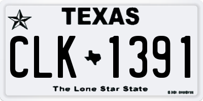 TX license plate CLK1391