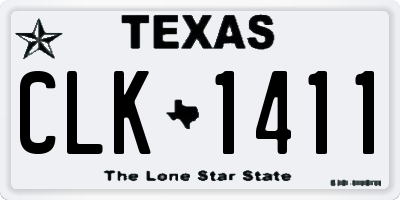 TX license plate CLK1411