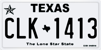 TX license plate CLK1413