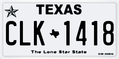 TX license plate CLK1418