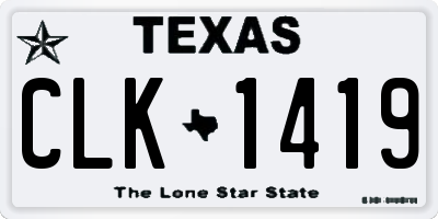 TX license plate CLK1419