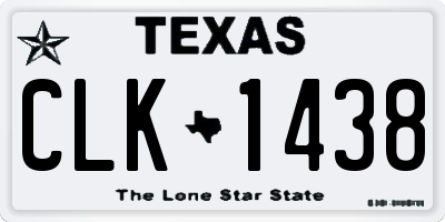 TX license plate CLK1438