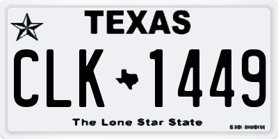 TX license plate CLK1449