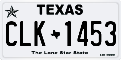TX license plate CLK1453