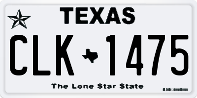 TX license plate CLK1475