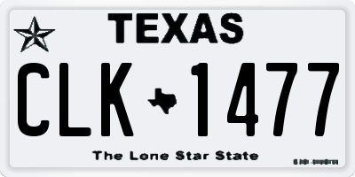 TX license plate CLK1477