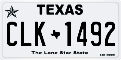 TX license plate CLK1492