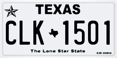 TX license plate CLK1501