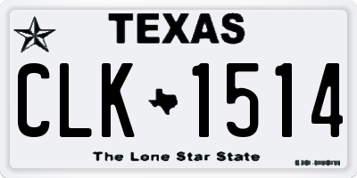 TX license plate CLK1514