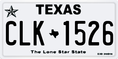 TX license plate CLK1526