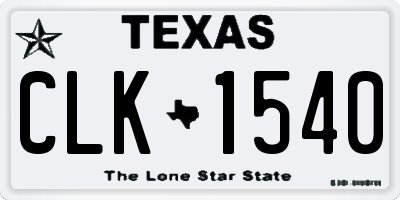 TX license plate CLK1540