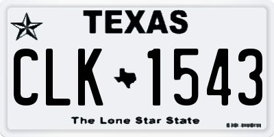 TX license plate CLK1543
