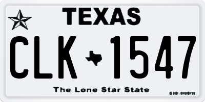 TX license plate CLK1547