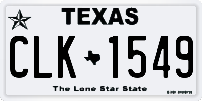 TX license plate CLK1549