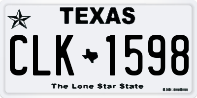 TX license plate CLK1598