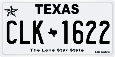 TX license plate CLK1622