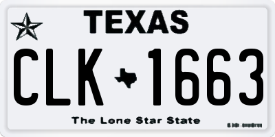 TX license plate CLK1663