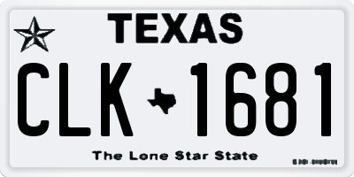 TX license plate CLK1681