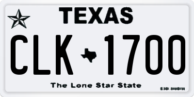 TX license plate CLK1700