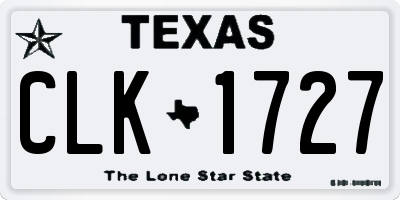 TX license plate CLK1727