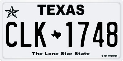 TX license plate CLK1748