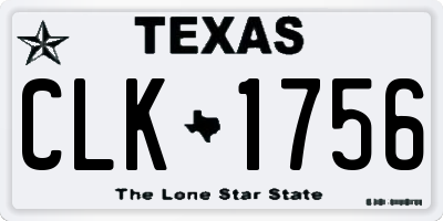 TX license plate CLK1756
