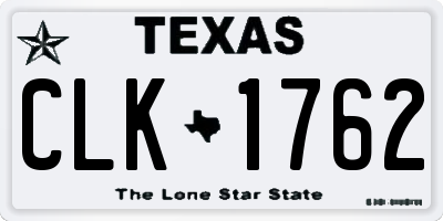 TX license plate CLK1762
