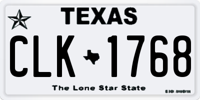 TX license plate CLK1768
