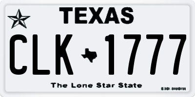 TX license plate CLK1777